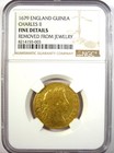 1679 Britain England Charles Ii Gold Guinea Coin 1g - Certified Ngc Fine Details