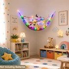 Stuffed Animals Net Or Hammock Kids Toy Storage Organizer With Led Light Hanging