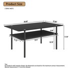 Wood Middle Shelf W38 6  Tempered Glass Coffee Table Sofa Cocktail Centre Table