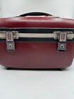 Vintage American Tourister Burgundy Red Hardside Train Travel Vanity Makeup Case