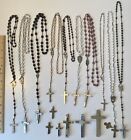 A Collection Of Vintage   Antique Rosary Lot Misc  Including Glass   Sterling