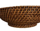 Large Reed And Wicker Basket Hand Woven With Pedestal Mcm Beauty Vtg 13   