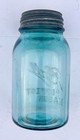 Rare antique error Blue Ball Perfect Mason Glass Collectible   Lid Mason Jar 
