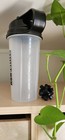 Clear 700 Ml Plastic Gym Shake Bottle  Black Screw-on Lid  Mixing Ball  Reusable
