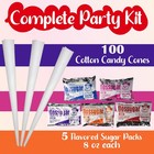 Concession Essentials New Carnival Party Cotton Candy Kits includes 100ct    