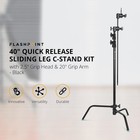 Flashpoint 40  Sliding C-stand Kit W 2 5  Grip Head  40  Grip Arm  Black