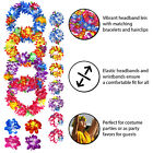 16 Piece Set Hawaiian Flower Leis Headband  Bracelet And Hair Clips Luau Party