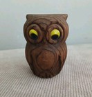 Vtg Umc Small Cryptomeria Hand Carved Wooden Owl Bird Stand Wood