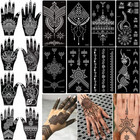Xmasir 16 Sheets Temporary Henna Tattoo Kit  Reusable Tattoo Stencils Sets Kit