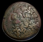 Egypt Xf Ptolemy Iv 220bc Alexandria Greek Coin Zeus Eagle  huge 40 Mm   47 Gm 