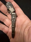 Antique Sterling Silver Needle Case     Crown Top  Repouss   Design  C 19th Century