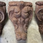 Ornate Antique Cast Iron Stove Foot Legs Lot Of Three Rams Head Design D3b