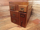 Vintage Rare 5 Drawer Library Card Catalog File Oak Apothecary Cabinet