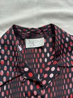 Vintage Rave Disco Party Button Up With Loop Collar Medium   Large Polka Dot Mod