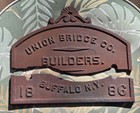Antique 1886 Union Bridge Co Buffalo Ny Cast Iron Plaque Sign Builders Plate
