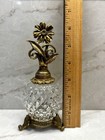 Vintage Matson Ormolu Perfume Bottle 774 Hollywood Regency Glass Intact Dauber