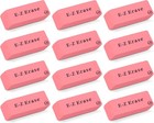 Pink Erasers 12 Count Rectangular Eraser Bulk Pack Latex Free Pearl For School