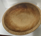 Antique primitive Lrg  12 5  Dough Bowl 4  Deep Hand Carved Single Piece Of Wood