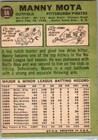1967 -manny Mota- Topps Autograph signed auto Baseball Card  66 Pirates