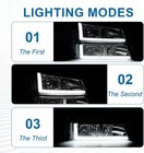For 2003-2006 Chevy Silverado 1500-3500 Chrome Headlights Headlamps W  Led Drl