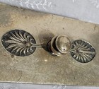 Vintage Art Deco Brass   Wood Ink Blotter  Palm Leaf Design