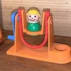 Vtg Fisher Price Little People Playground Swing Set   Jump Rope With 4 Figurines