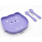 Bubidoodoo Baby Feeding Set  Suction Plate   Training Spoon   Fork Bpa Free