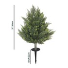 2 Pack 60 Cm Artificial Cypress Tree With Ground Stake Outdoor Lawn Garden Decor