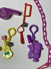 Vtg 1980 s Bell Charm Plastic Clip Chain Necklace   Charms