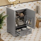 20  Bathroom Vanity W  Ceramic Sink  Freestanding Vanity Cabinet  Drawer  Shelf