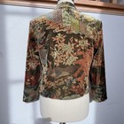 Vintage Clio Petites Velvet Jacket Womens Ps Asian Print Frog Closure Y2k Boho