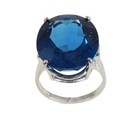 Blue Topaz Silver Ring Handcut Gem Medieval Medical Gem Arthritis Fever Falcon