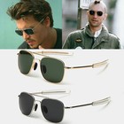 Gold Metal Aviator Sunglasses Premium Military Pilot Mens Polarized Sunglasses