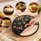 Auvcas Tortilla Warmer Pouch 12 Inch Insulated   12 Inch-1 Pack  Black 