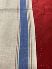 Nos Vintage Dannemann   s Linen   weave Toweling Stripe Red   Green 35 X 17