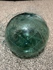 Japanese Blown Glass Fishing Float Xl 9 across Aqua Net Antique Usa