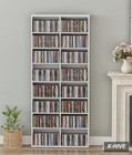 16 Shelf Dvd Storage Tower Adjustable Media Rack For Cds Books Vinyl