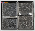 Victorian Style Etched Metal Cigarette Case Holder For King   100 s Size - Silve