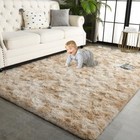  6x9 Large Shag Area Rugs For Living Room Bedroom  Tie-dye Beige Indoor Super 