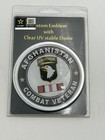Emblem Car Sticker Chrome Round Bezel - Afghanistan Combat Veteran