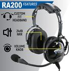 Rugged Air Ra200 General Aviation Student Pilot Headset Music Input A20 Ga Plug