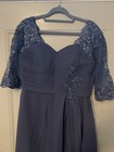 Mother Of The Bride Slate Blue Grey Blue Chiffon Dress Size 14 Never Worn