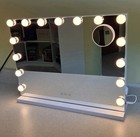 Hollywood Vanity Mirror 15 Dimmable Led Lights White Finish Dimmer Feature 