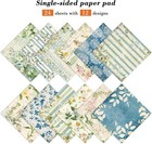 Floral Patterned Scrapbook Paper Pad - 24 Sheets 6x6 In Plant Designed Decorativ