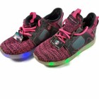 Flash Lights Girls Rechargeable Athletic Shoes Pink Marled Led Lightweight 2 New