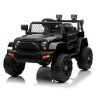 Black 12v Kids Car Power Wheels Ride-on Truck Vehicle W remote Control Led Light