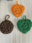 Dish Scrubbies Set Of 3 Non Scratch Nylon Sturdy Multi-use Crochet Handmade