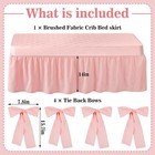 Pink Crib Bed Skirts With 4 Large Cot Bow 28  X 52  Baby Crib Skirt For Boys