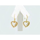 Vintage Lightweight 18 Mm Dime Coin Size Heart Drop Hook Earrings 1 20- 14k Gf