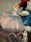 Hallmark Barbie Swan Lake Musical Ballerina Figurine Pink blue white 10in